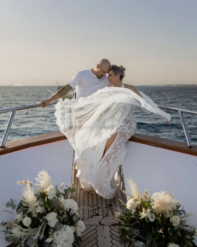 There was something beautifully effortless about Anastasia and Roosevelt’s day. We left Piraeus by boat, crossed the sparkling sea to Aegina, where they exchanged vows in a small island church and celebrated the baptism of their daughter. It wasn’t just a wedding—it was the beginning of a new chapter for their whole family. The sea, the summer light, the laughter, and the feeling that there was nowhere else anyone needed to be. Some celebrations don’t need grand gestures to feel unforgettable. They simply unfold at their own perfect pace.

Planner @beyondeventsgr
Photographer @ispiru
Videographer @giorgoskoukoulisfilm

#AthensWeddingPhotographer
#AthensWedding
#AthenianWedding
#AeginaWedding
#GreekIslandWedding